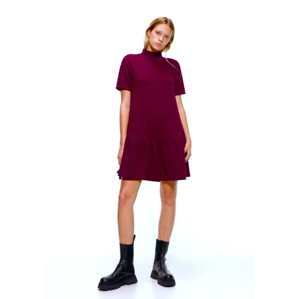 Maroon Textured Dress